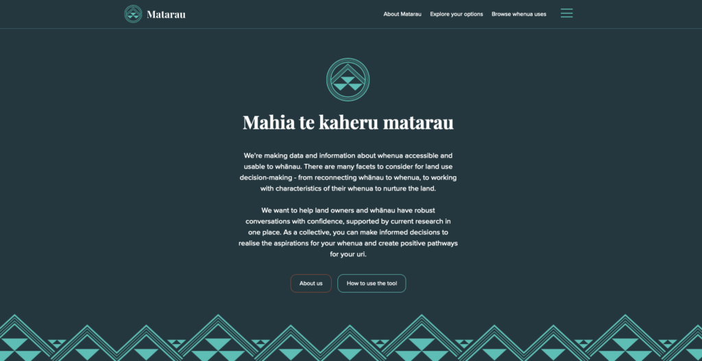 Screenshot of Matarau.nz website homepage